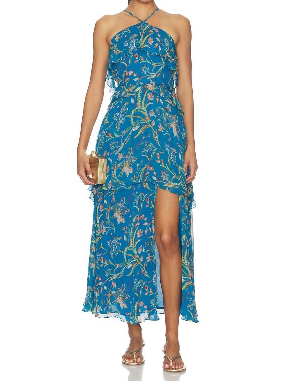 NEW CLEOBELLA aphrodite ankle dress in blue florabella